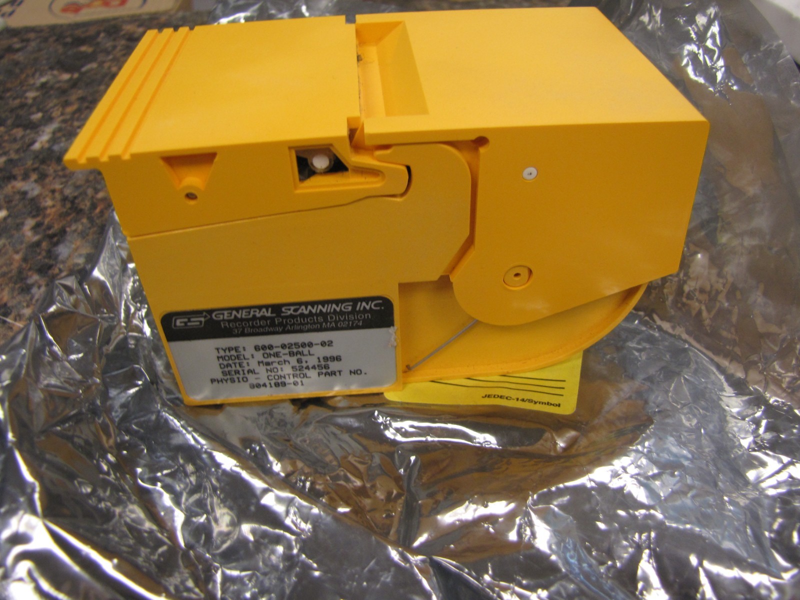 General Scanning INC. Recorder Products 600-02500-02 ONE-BALL 1996- 804189-01