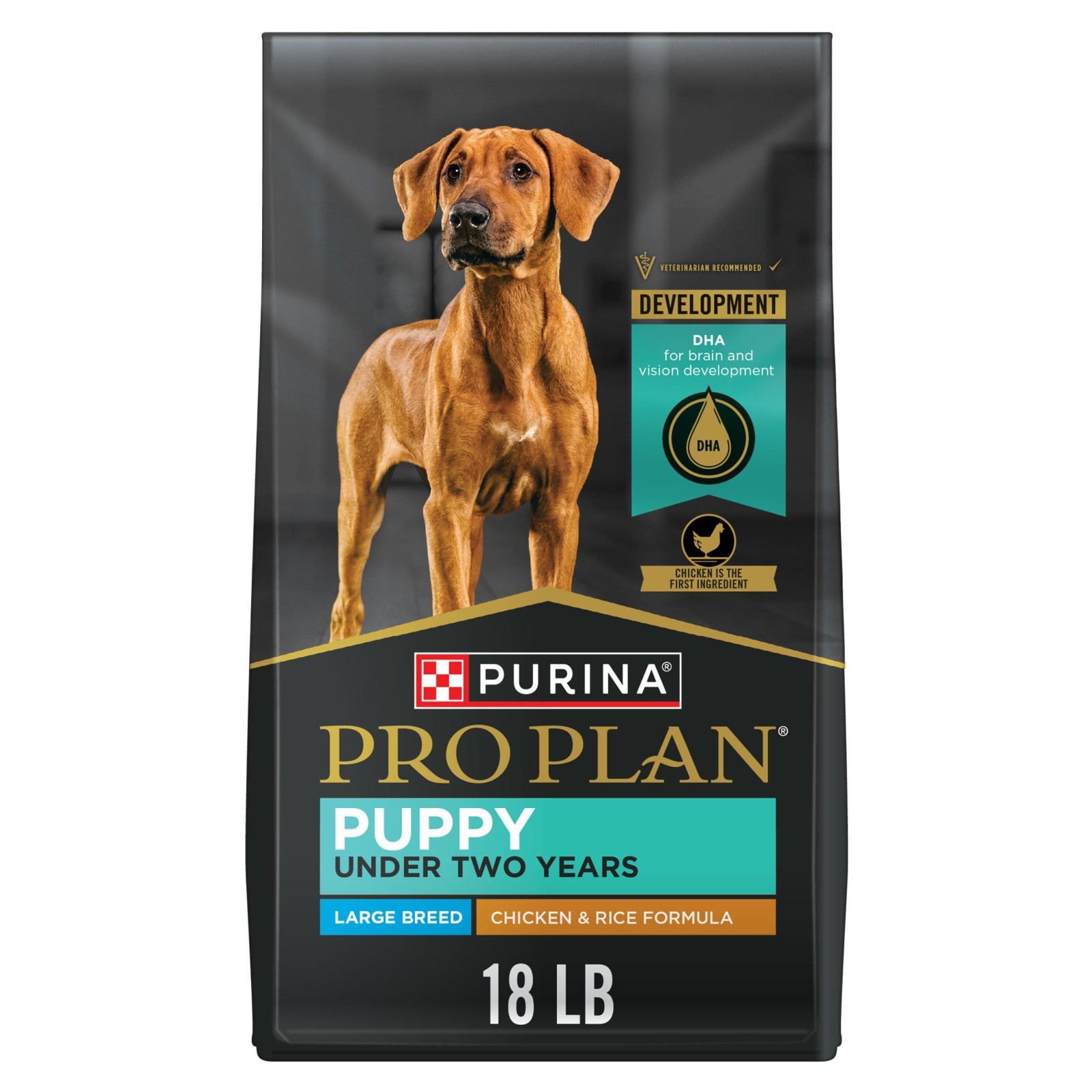 Purina Pro Plan Large Breed Dry Puppy Food, Chicken and Rice Formula,18 lb. Bag