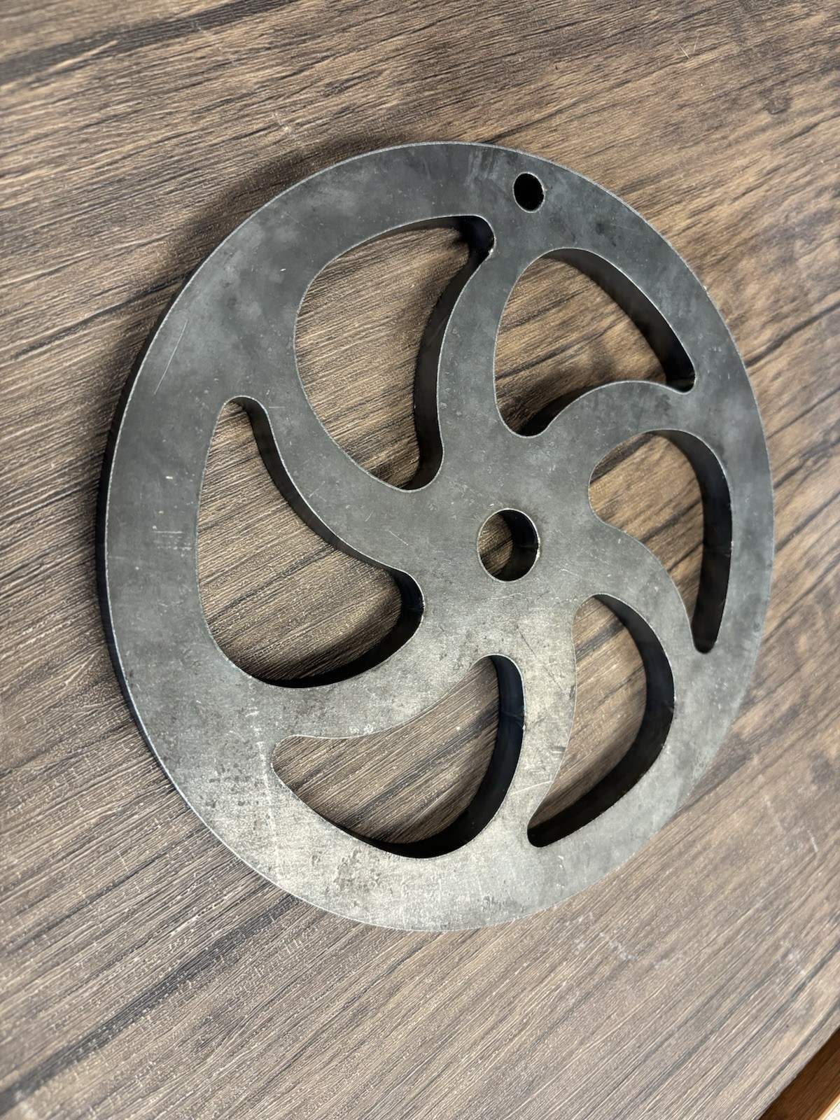 9” OD Hand Wheel Laser Cut From 1/2” Steel Plate