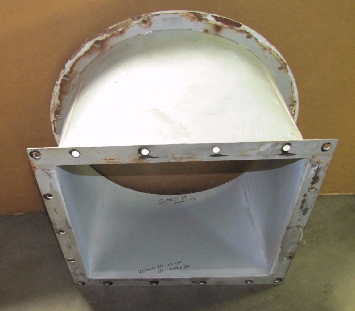 NO NAME DUCT TRANSITION 27 5/8″ ID 32″ OD FLANGE TO 22″ X 20″ RECTANGLE