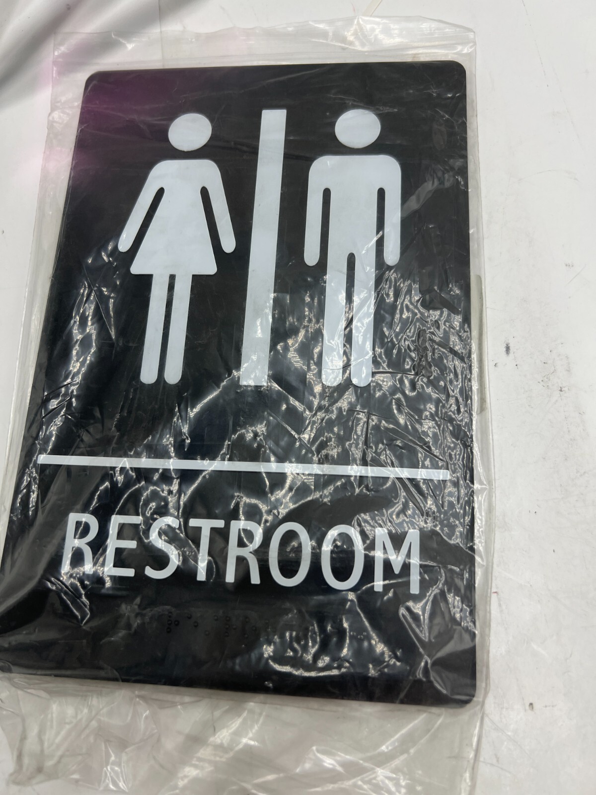 (QTY 2) Restroom Sign 9 In Height 6 In Width Abs Plastic Vertical 486G75 Black