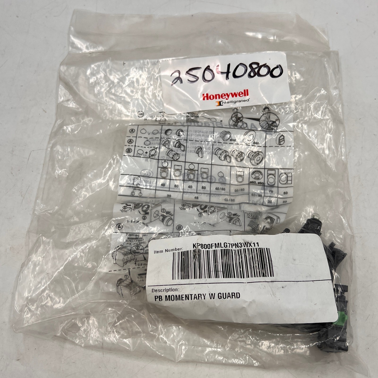 LOT 15 Allen-Bradley 800FM-LG7 Clear Illuminated Metal Guard Pushbutton Operator