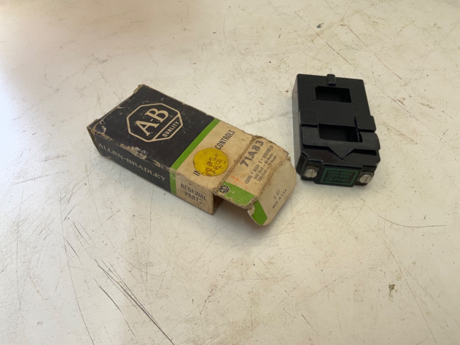 ALLEN BRADLEY 71A83 COIL SIZE 1 SER. K 240V 60HZ 220V 50HZ