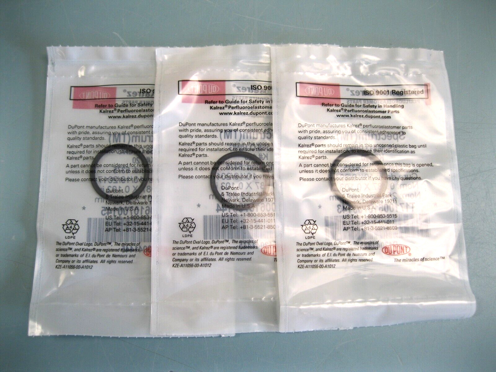 NEW Lot (3) Sealed DuPont Kalrez Spectrum K#120 Compound 6375 O-Ring L15