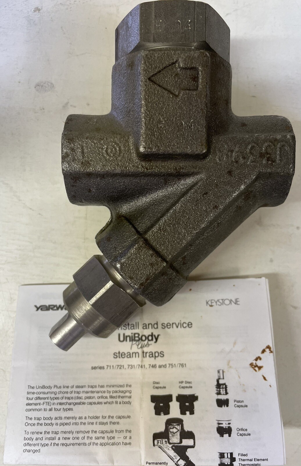 YARWAY 711/721 Unibody Disc Steam Trap 1/2″ Socket Weld Strainer & Blowoff Valve