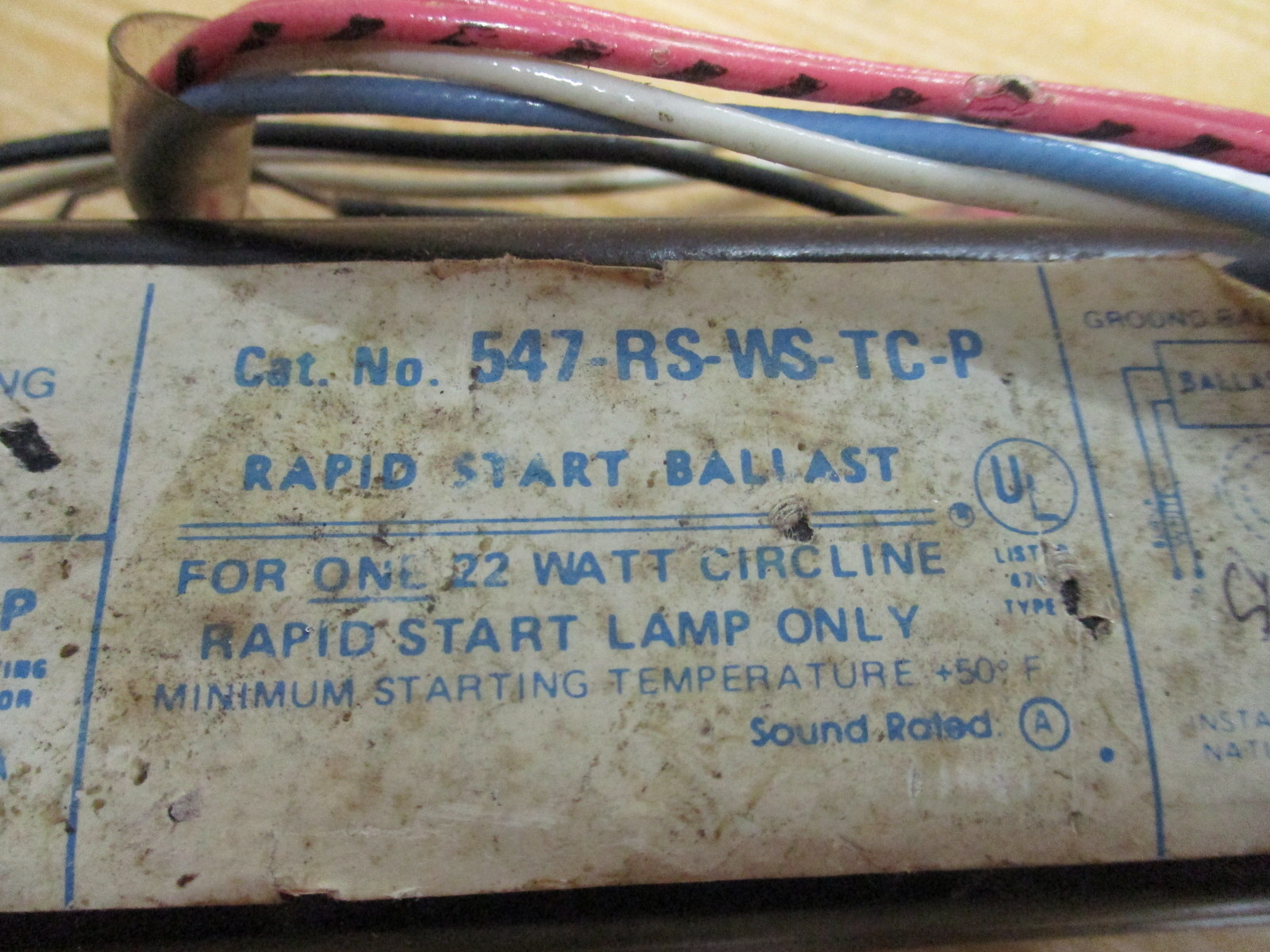 Universal Manufacturing 547-RS-WS-TC-P Ballast 547RSWSTCP