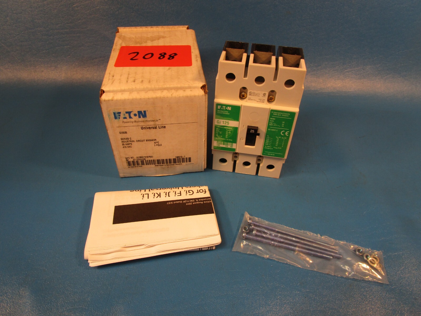 Eaton GI3025, Molded Case Circuit Breaker, Universal, 415 VAC, 25 A, 50/60 Hz