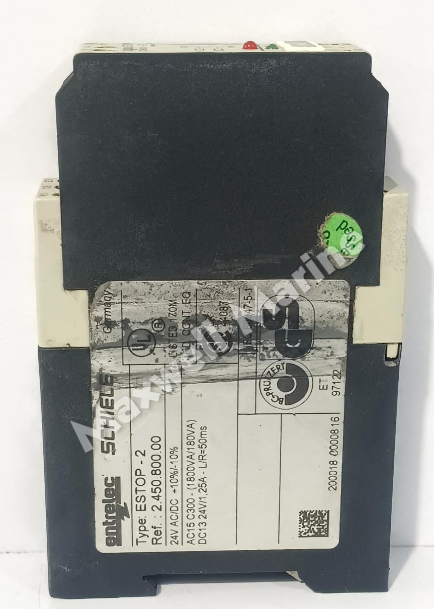 ENTRELEC SCHIELE ESTOP-2 MECOTRON EMERGENCY STOP RELAY 2.450.800.00