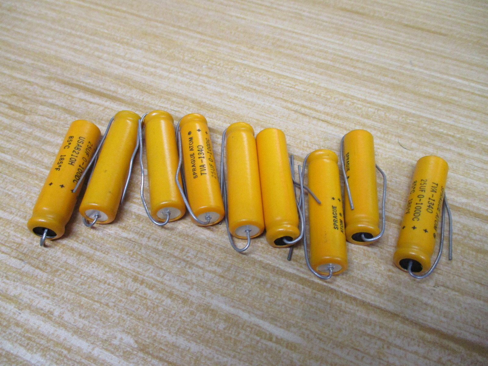 Sprague TVA-1340 Atom Capacitor 25UF 0-100DC (Pack of 9)