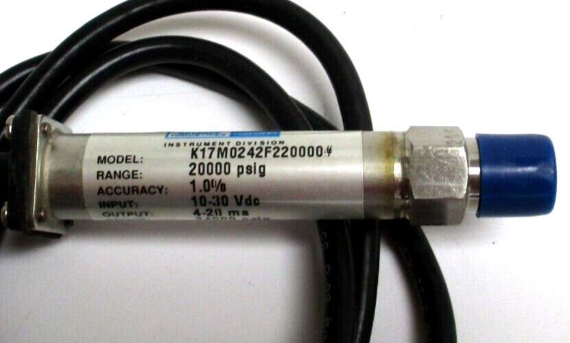 ASHCROFT PRESSURE TRANSDUCER, 1/4″ MNPT, MODEL K17M0242F220000, SURPLUS
