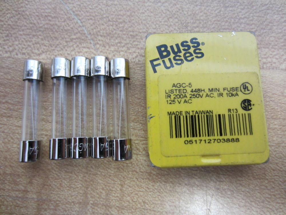 Buss AGC-5 Bussmann Fuse Cross Ref 4XH46 Fine Wire Element (Pack of 10)