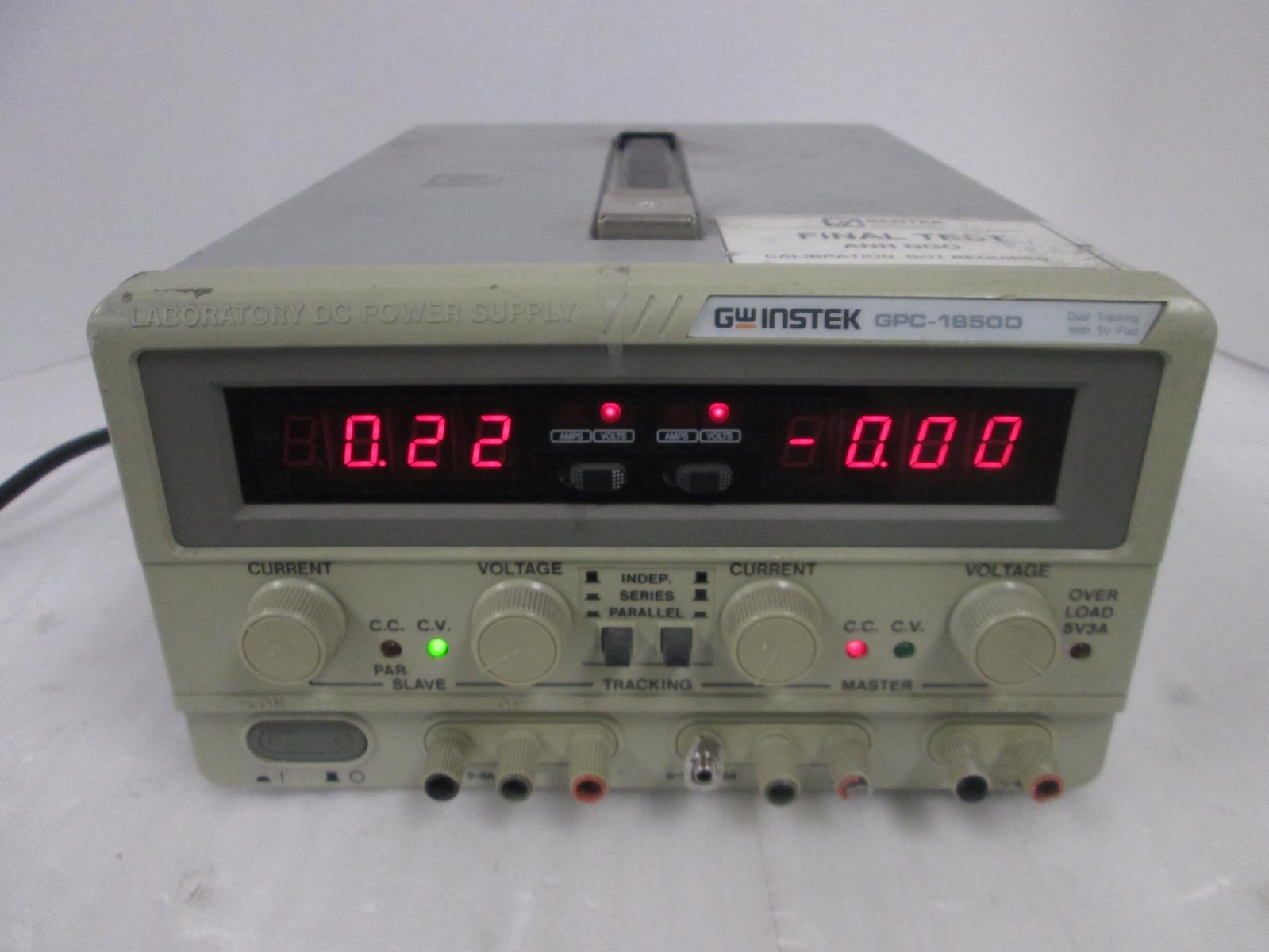 GW INSTEK GPC-18500 LABORATORY DC POWER SUPPLY DUAL TRACKING WITH 5V FIXD