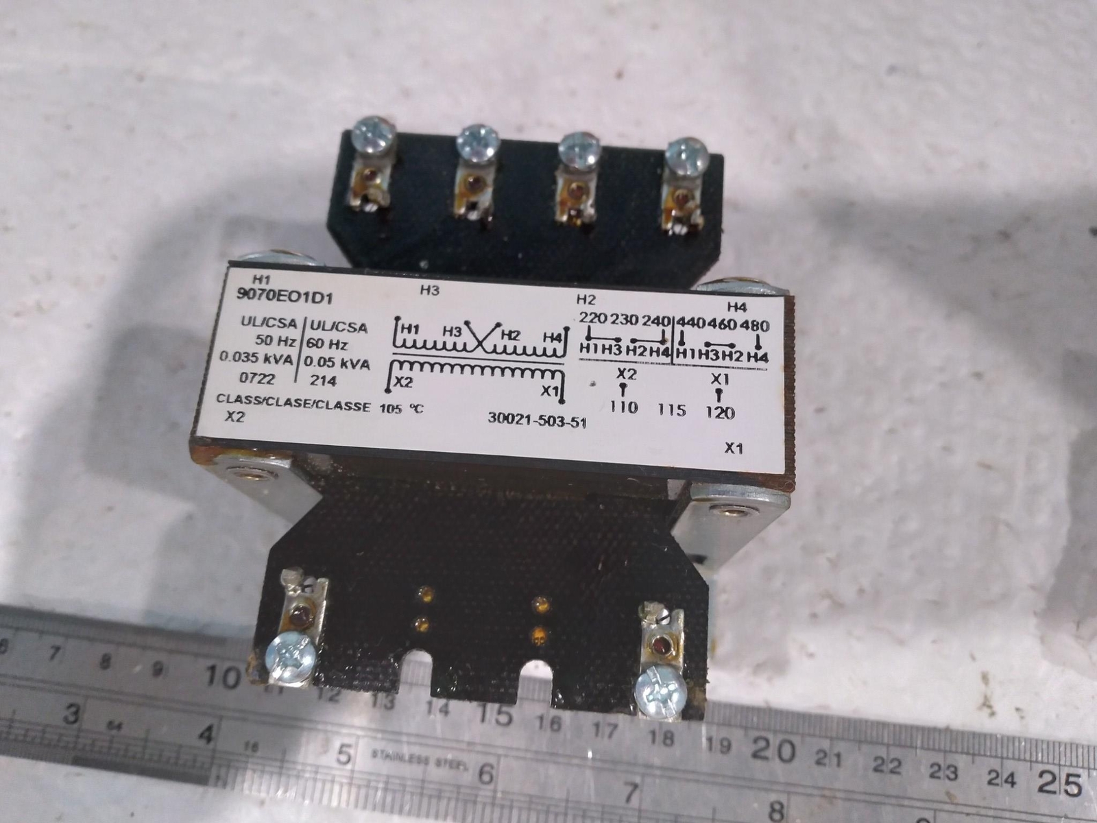 SQUARE D 9070EO1D1 INDUSTRIAL CONTROL TRANSFORMER 220-240V 110-120V