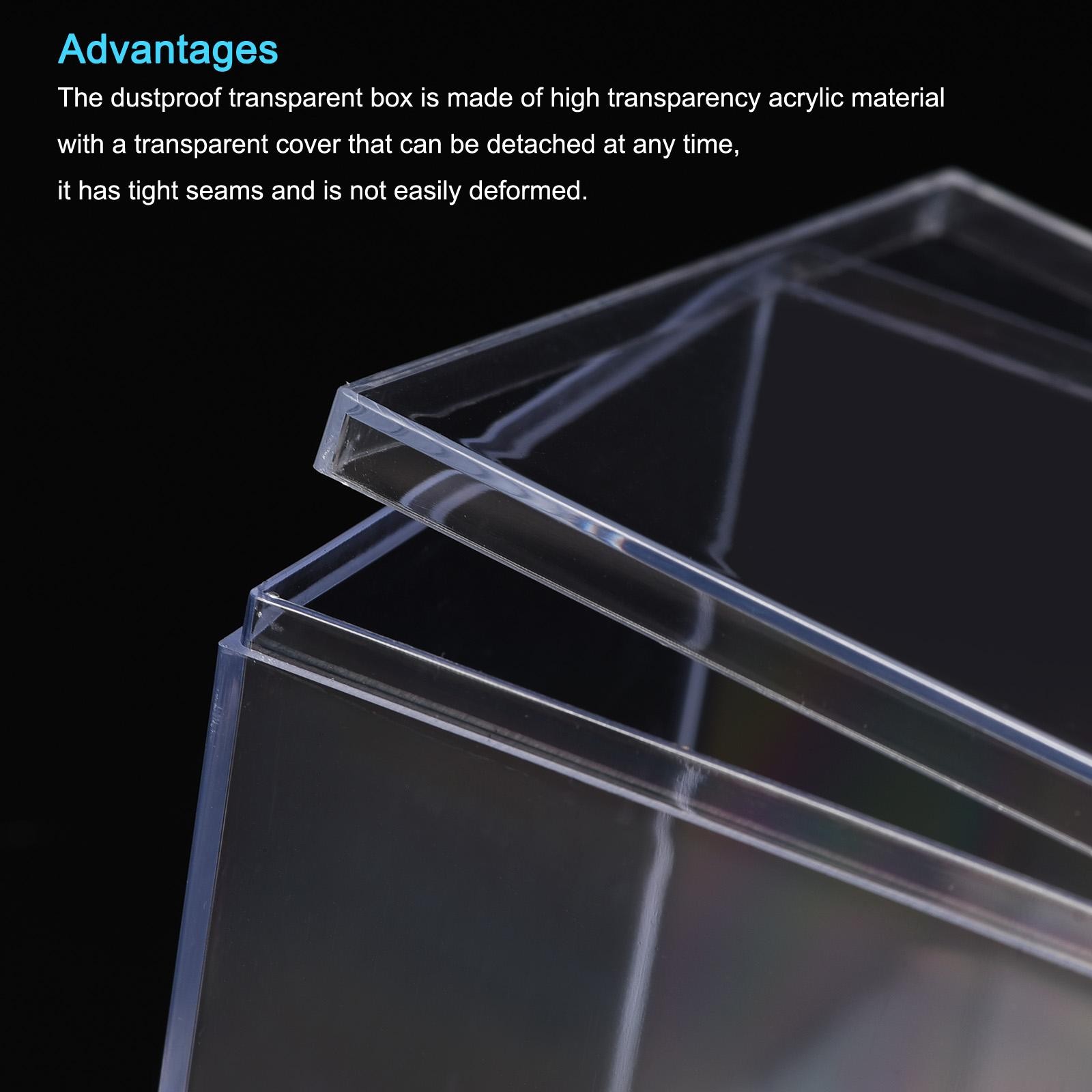 Clear Acrylic Plastic Storage Box Square Case with Lid, 8.1×8.1×8.1cm, Pack of 4