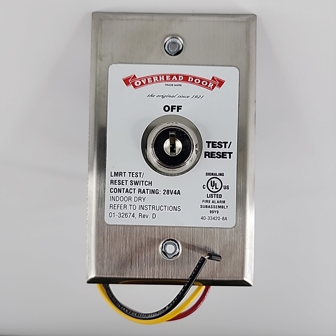 Overhead Door LMRT Test/Reset Switch Indoor 01-32674 Rev. D With Keys New-Opened
