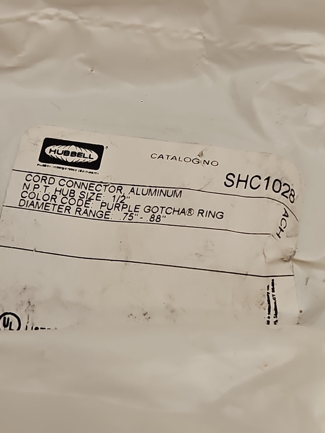 7 HUBBELL SHC1028 ALUMINUM CORD CONNECTOR 1/2 Six Original Package One No Packag