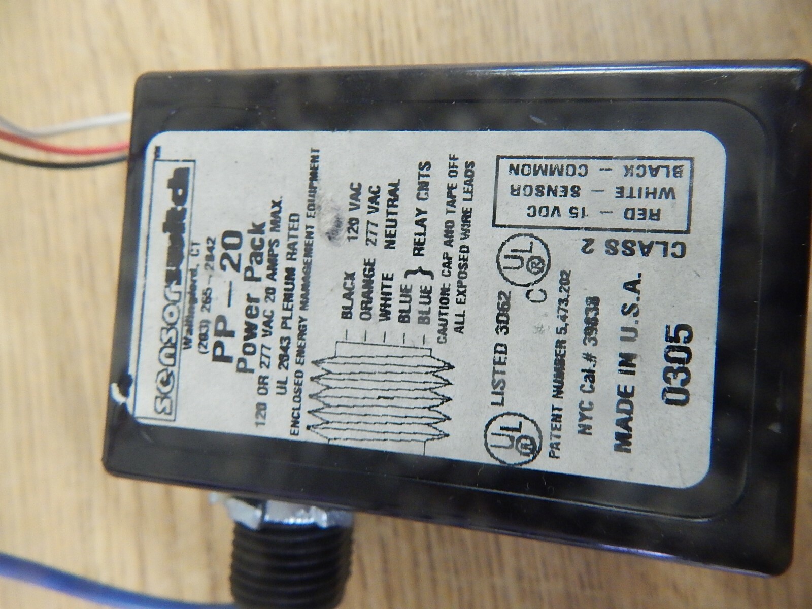 Sensor Switch PP-20 0305 Power Pack 120/277VAC 20A 3D62 *FREE SHIPPING*
