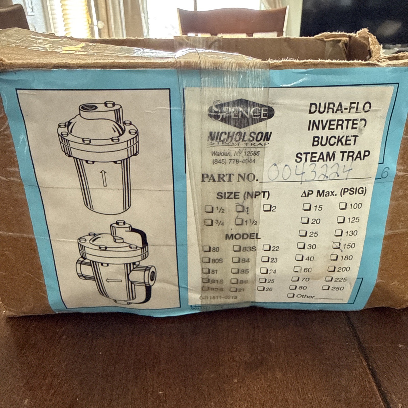NICHOLSON 81S INVERTED BUCKET STEAM TRAP 1 INCH NPT 30 PSI **NEW**