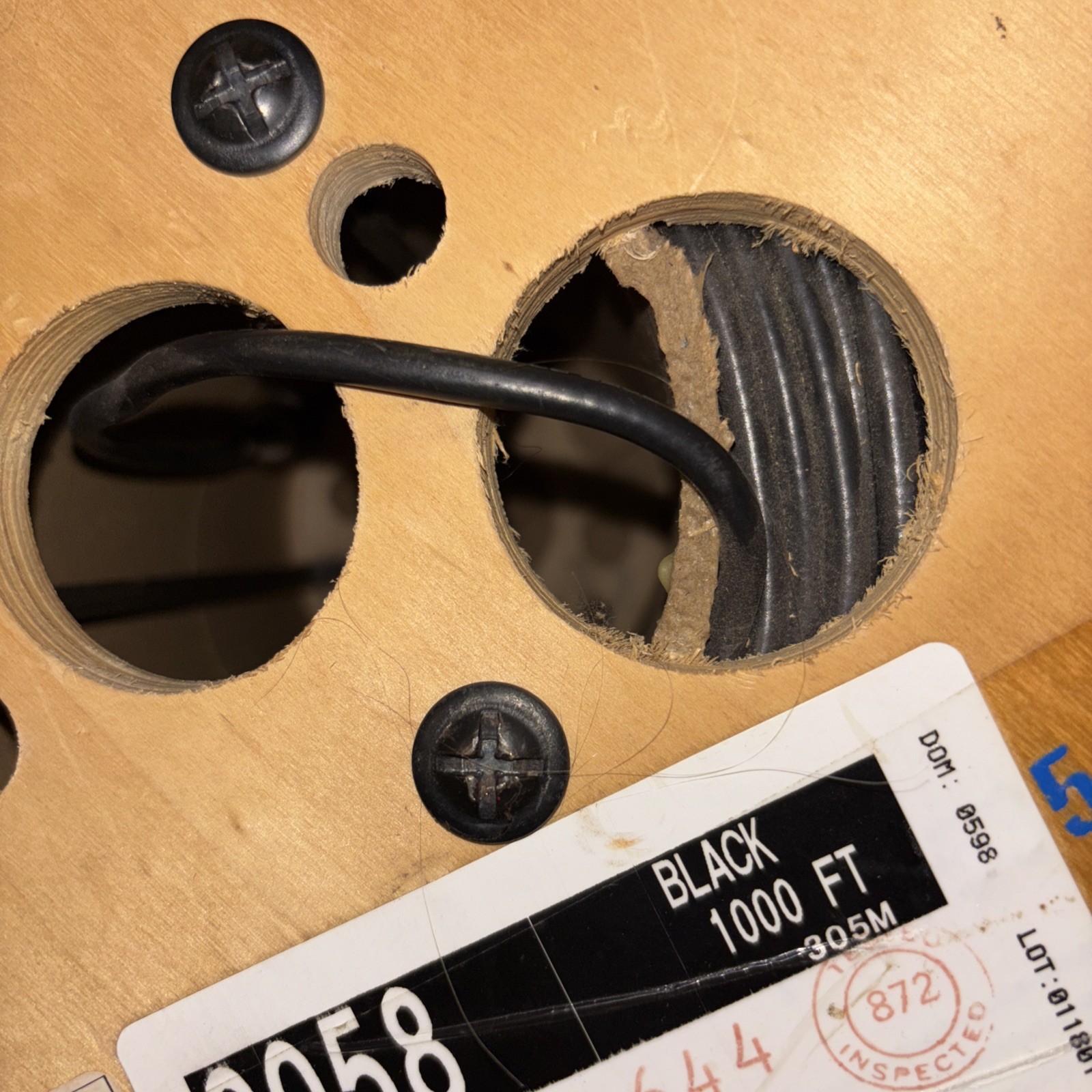 ALPHA WIRE Wiring Material Black 9058 Coax RG 58 Cable Partial Spool 20 AWG