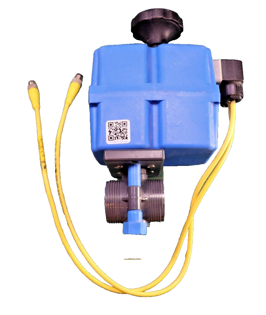 True Blue 7756-D Electric Actuator Plast-O-Matic Normally Closed 12V-24V AC/DC