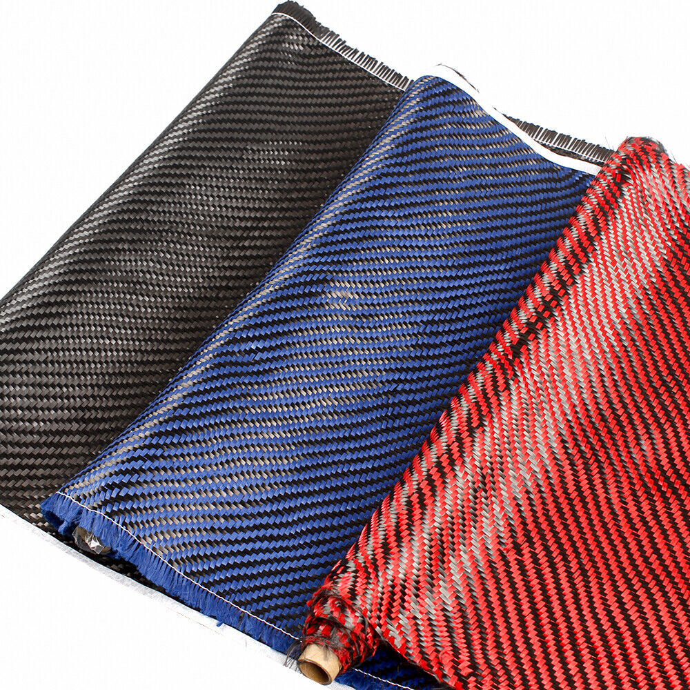 12″ x 5FT Twill Weave Carbon Fiber Fabric Cloth Black Blue(3K, 9.1oz, 59″ x 12″)