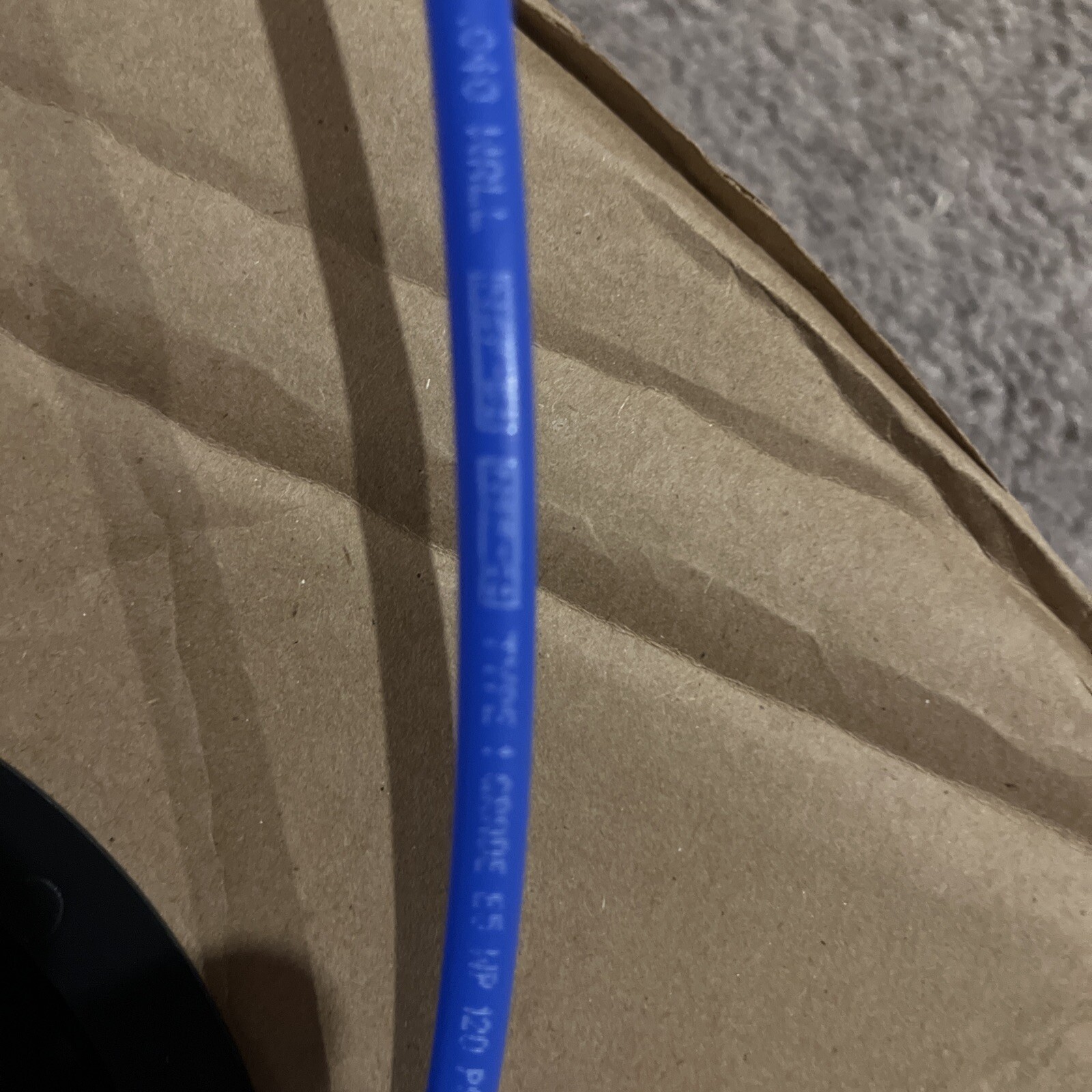 PARKER E-43-B-0500 Tubing,Blue,Overall 500 ft Open Distressed Box.