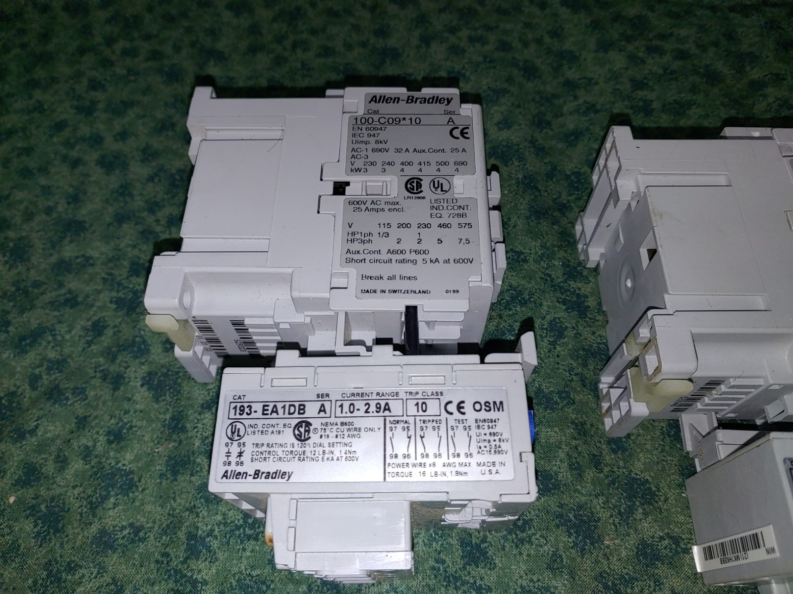 (2) Allen-Bradley 100-C09*10 – with 193-EA1DB 1.0-2.9 Amp Current (43477-D3)
