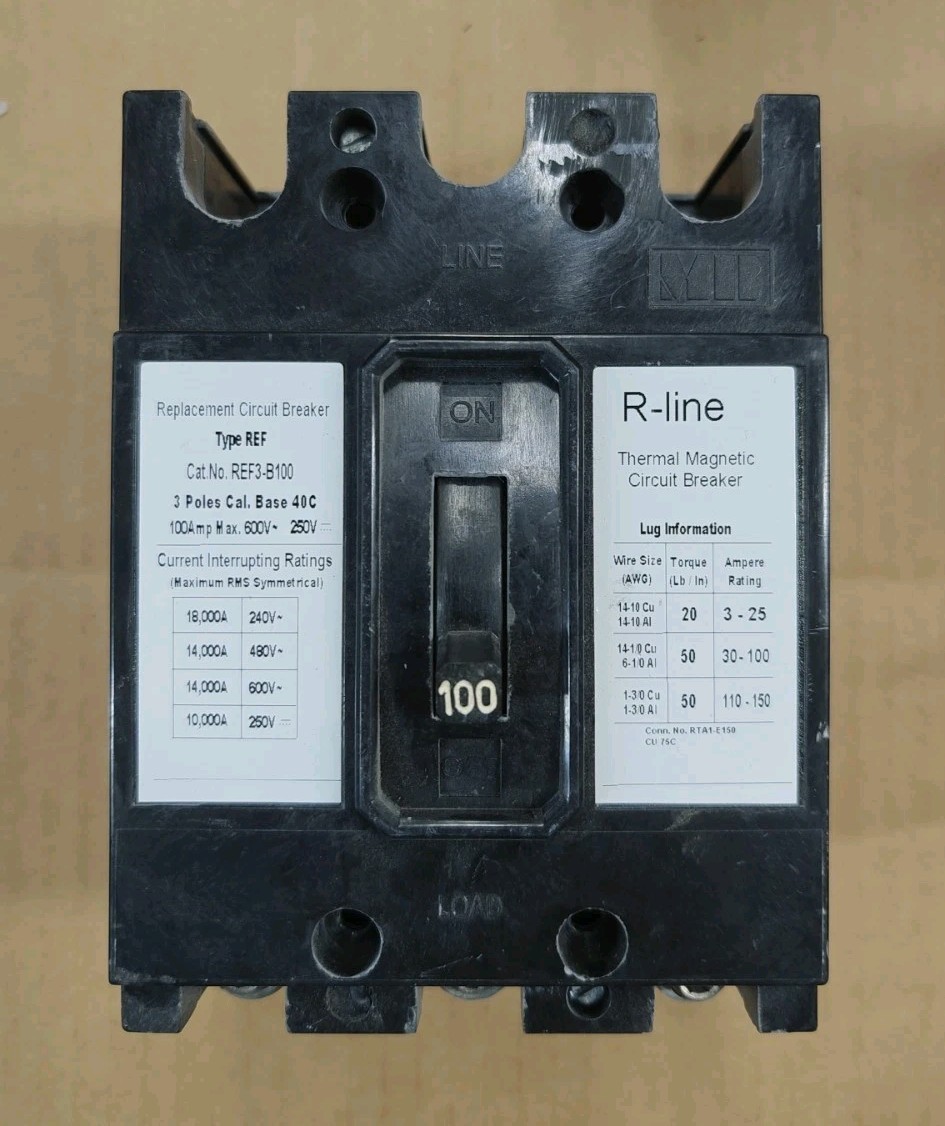 MB (REPLACEMENT FOR ITE) REF3B100 REF3-B100 3 POLE 100A 600V CIRCUIT BREAKER