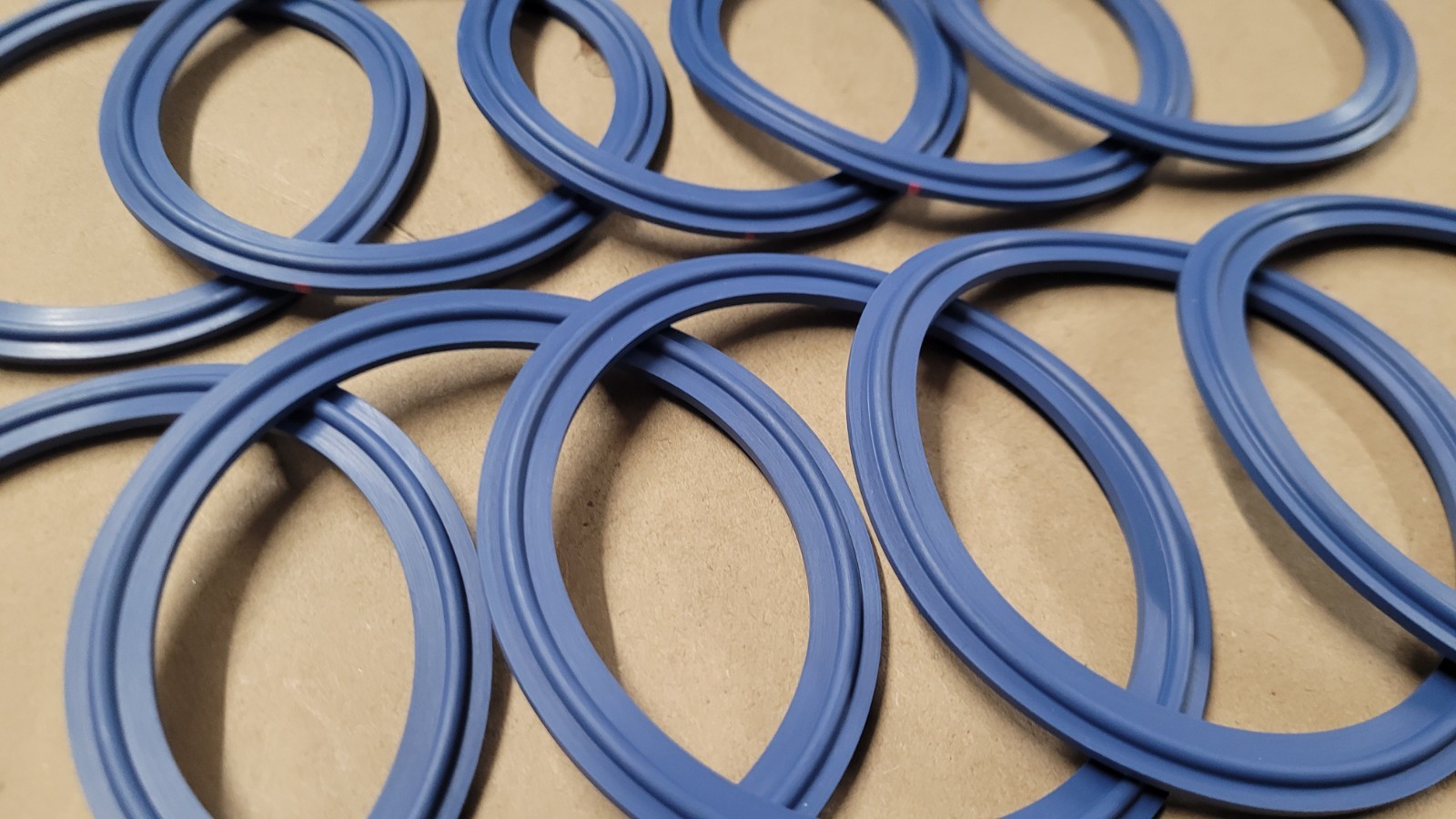 Lot Of 10 Blue EPDM Water & Steam Resistant Metal Detectable 3″ OD Tube Gaskets