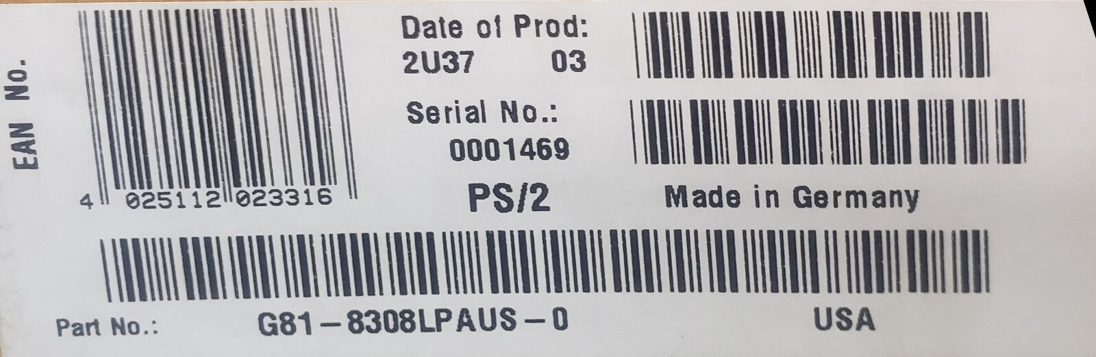 CHERRY G81-8308LPAUS-0 MULTIFUNCTIONAL KEYBOARD