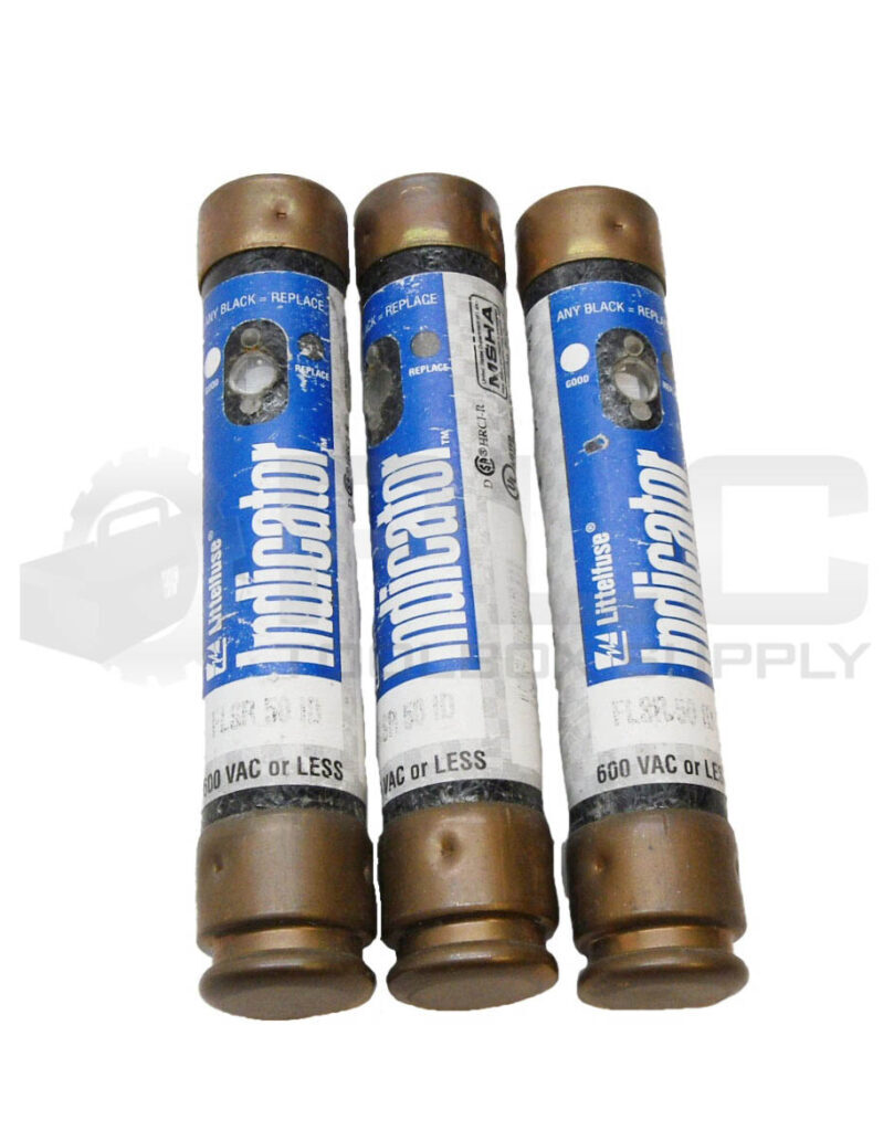 LOT OF 3 LITTELFUSE FLSR 50 ID INDICATOR FUSE 50A 600VAC