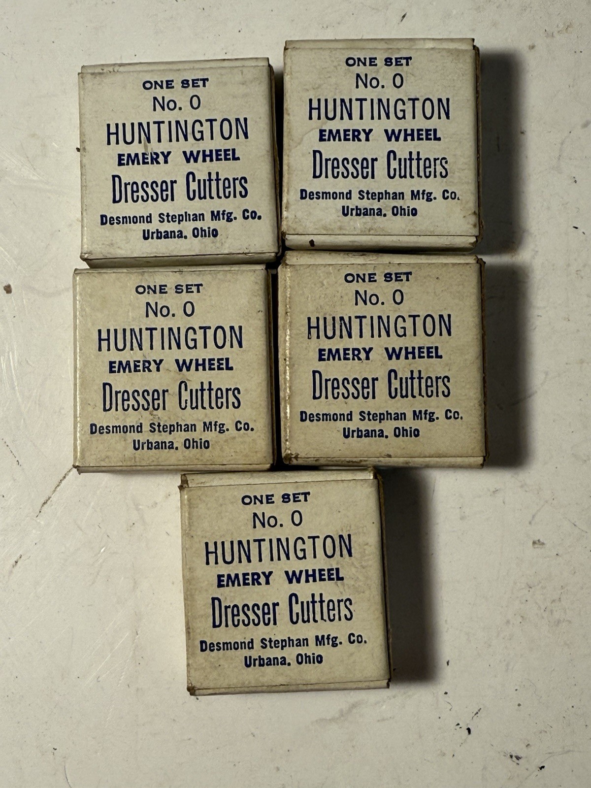 Lot of 5 Emery Wheel Dresser Cutters No 0 Huntington Vincent Steel Process NOS