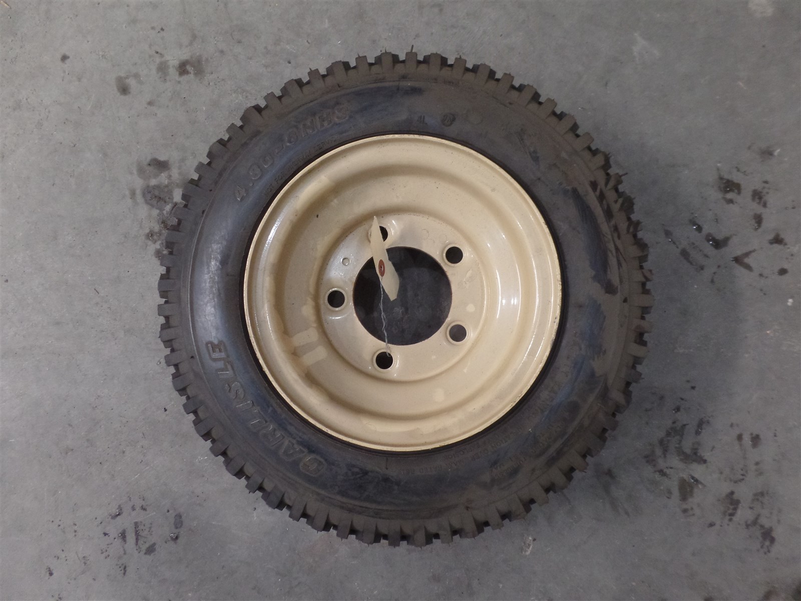 GENUINE OMNIQUIP PARTS 711577100 TIRE & WHEEL ASSEMBLY, CARLISLE 4.80-8NHS, NOS