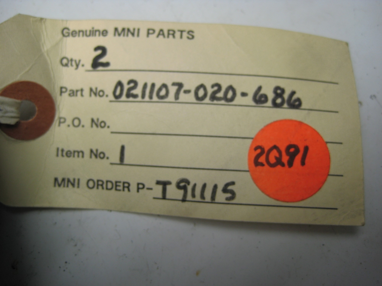 INDUSTRIAL SPARE 021107-020-686 RUBBER DIAPHRAGM NSNP