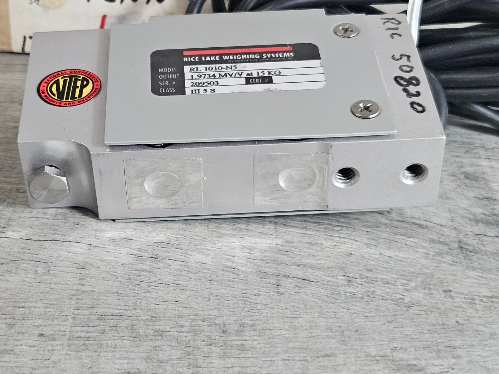 Rice Lake weighing systems RL 1010-N5 – 1.9734 MV/V at 15 KG