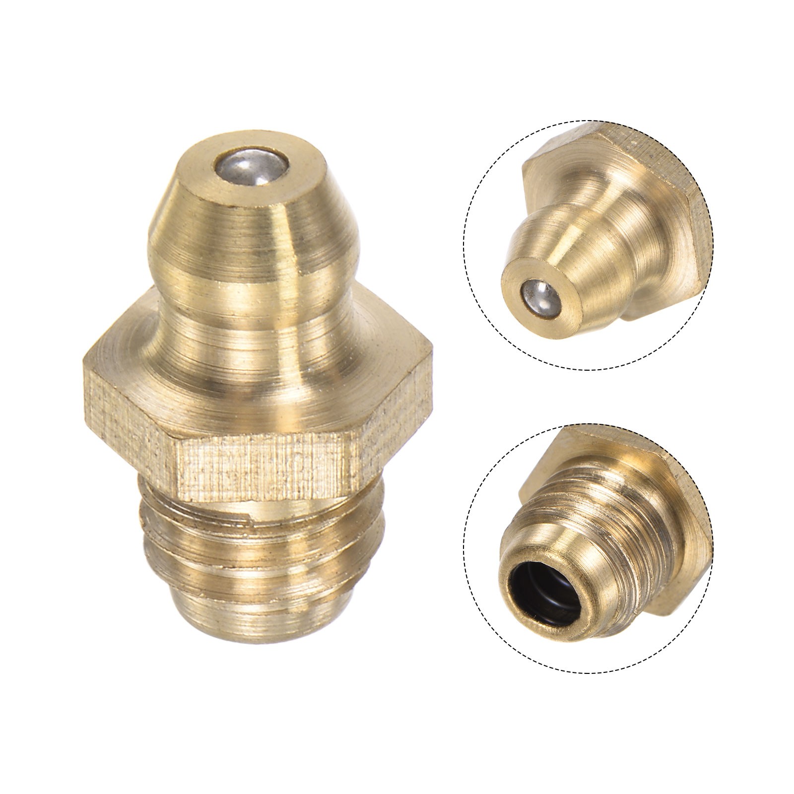 Brass Straight Hydraulic Grease Fitting Accessories M8 x 1.25mm Thread 20Pcs