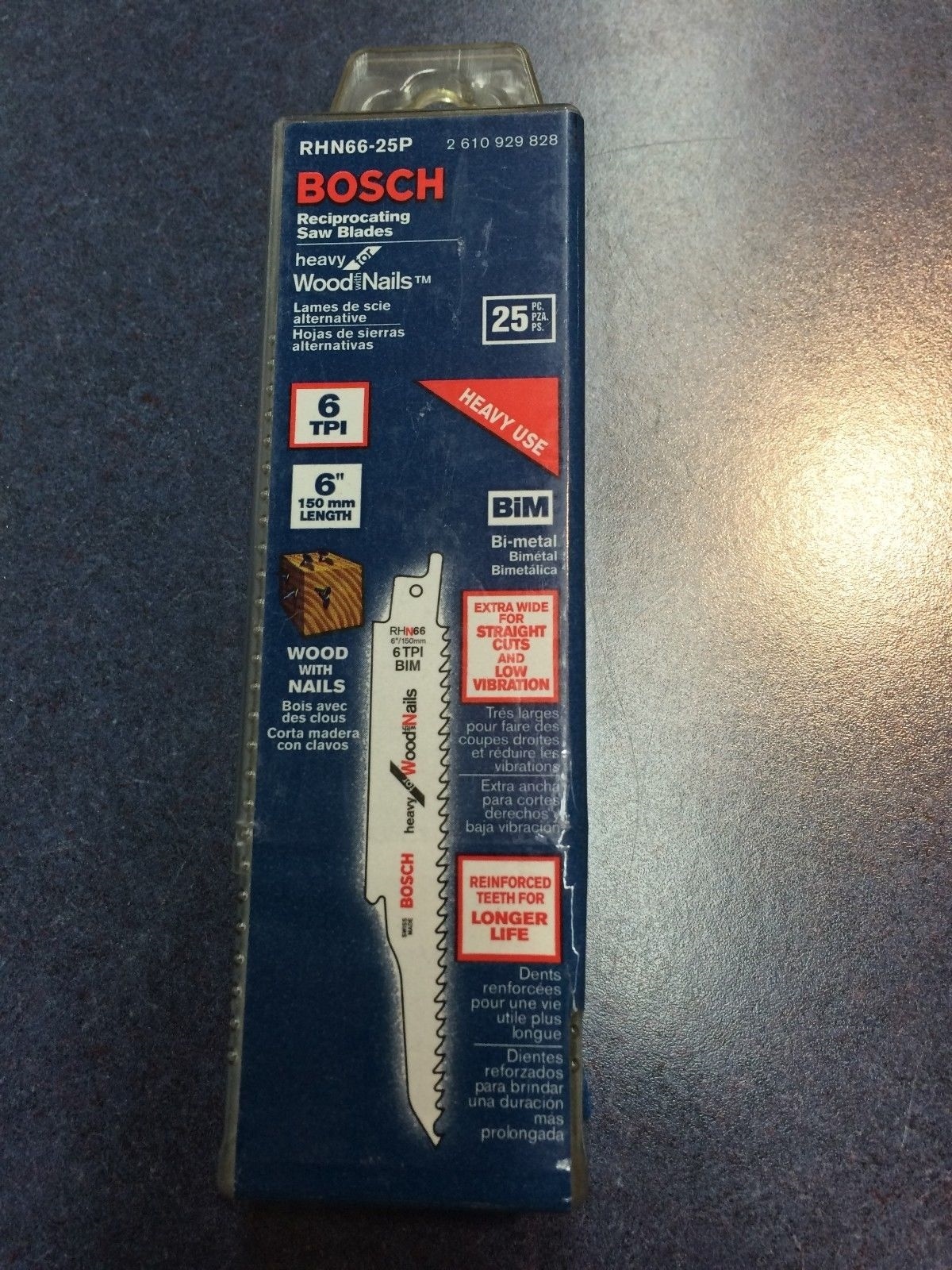 RECIPROCATING SAW BLADES 6″ 6 TPI BOSCH 25PCS RHN66-25P (LL1714)