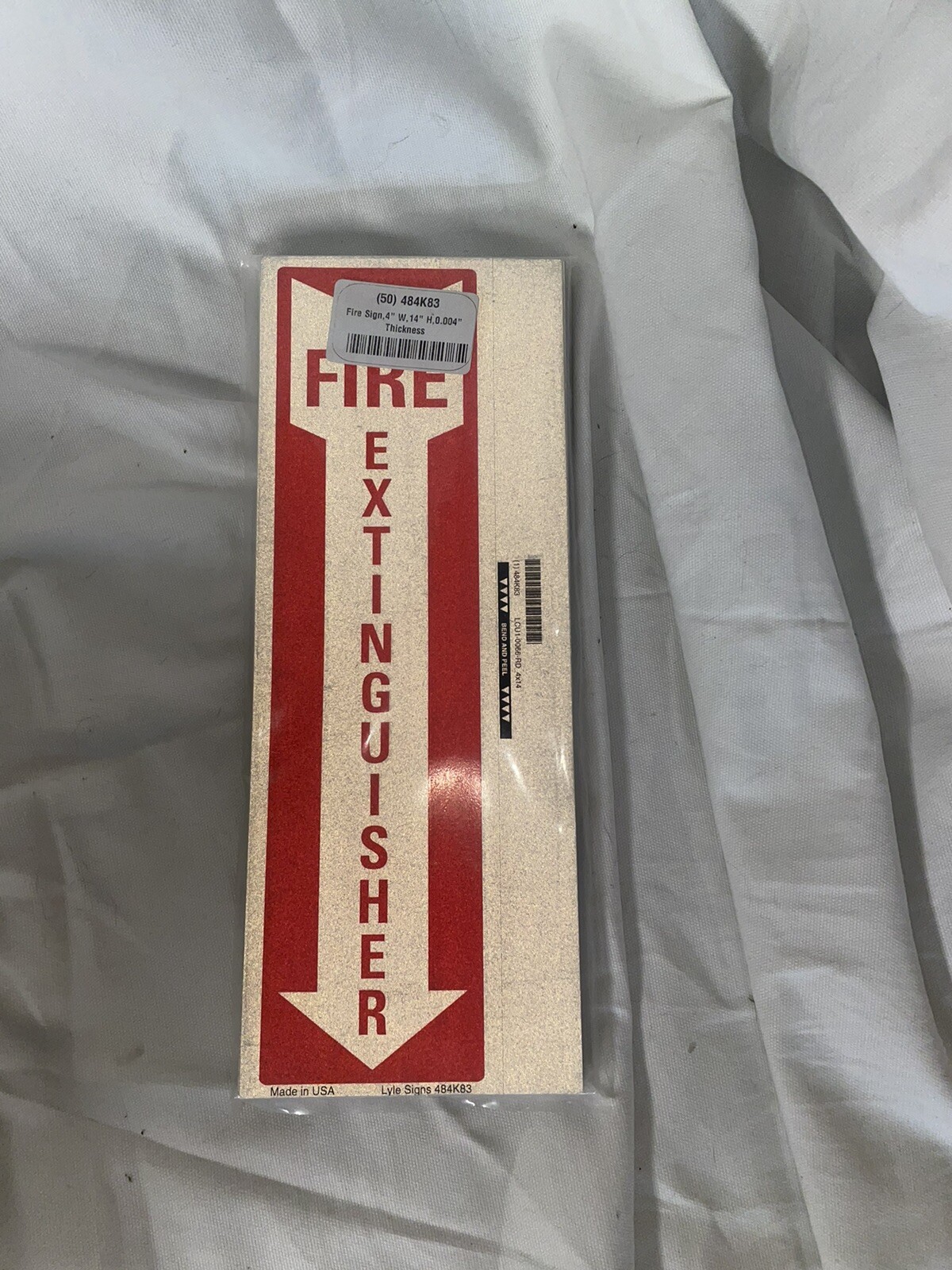 Qty (50) LYLE LCU1-0066-RD_4x14” Reflective Fire Extingsher Decal/Sticker