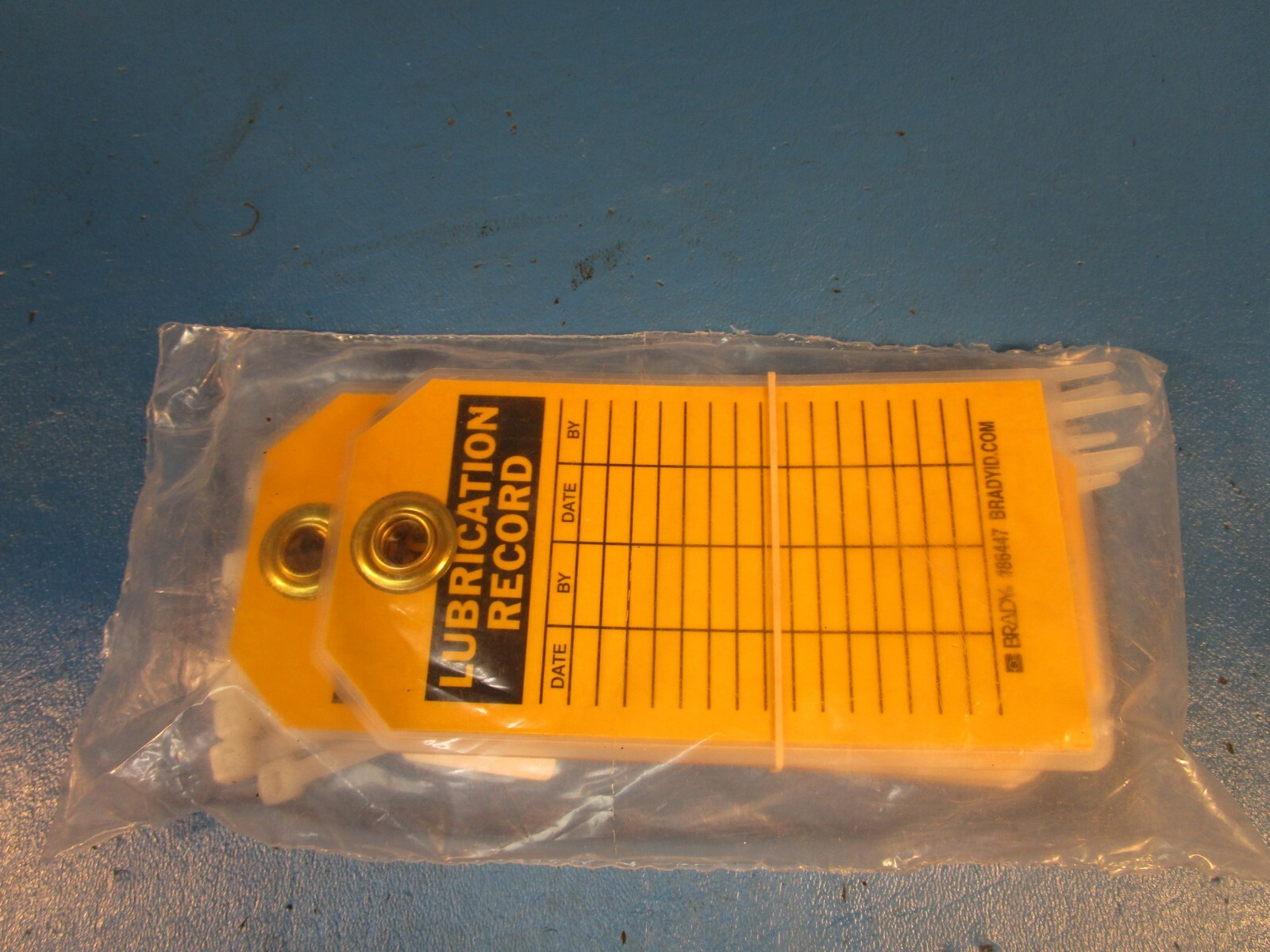 Lot of 10 Brady 86447 Lubrication Record Tag, 3″ x 5 3/4″ Yellow,Grainger 8PHT5