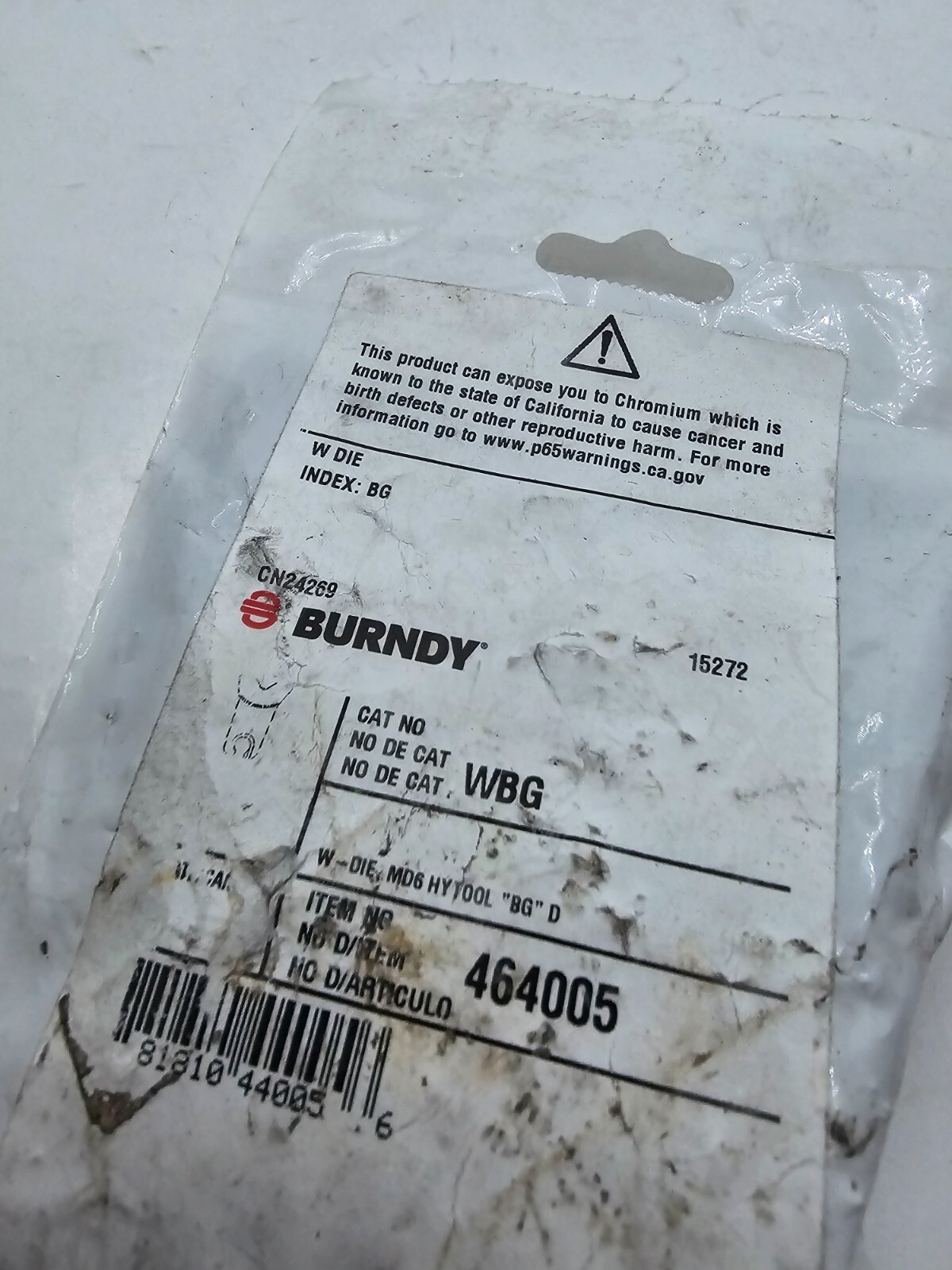 Burndy Upper and Lower Crimping Die 464005 6 to 1/0 AWG Aluminum/6 to 4/0 AWG