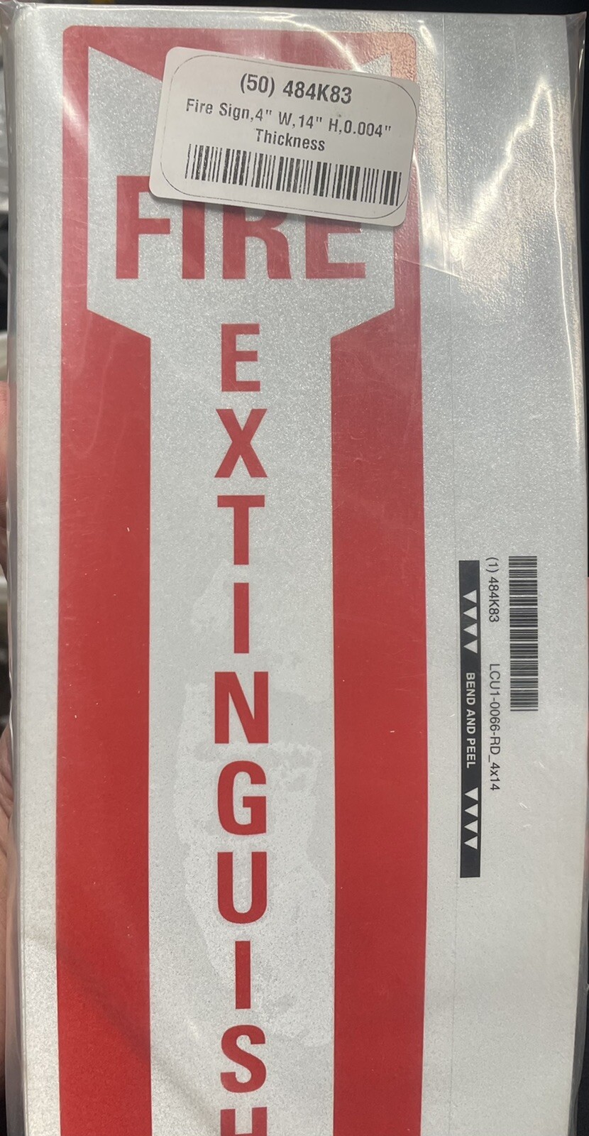 Qty (50) LYLE LCU1-0066-RD_4x14” Reflective Fire Extingsher Decal/Sticker