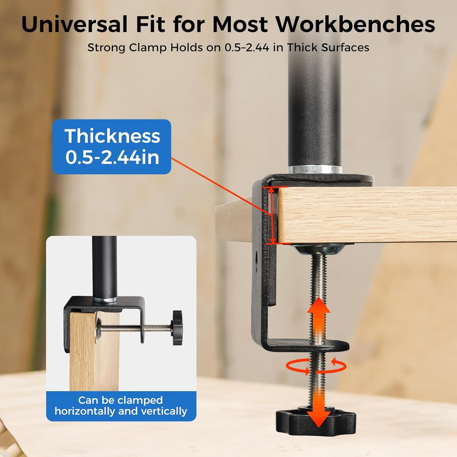 Dust Collection Boom Arm for CNC Router – Adjustable Clamp Mount Hose Holder