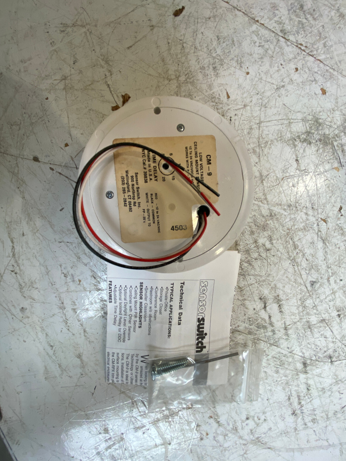 Sensor Switch CM-9 Low Voltage Ceiling Mount Sensor