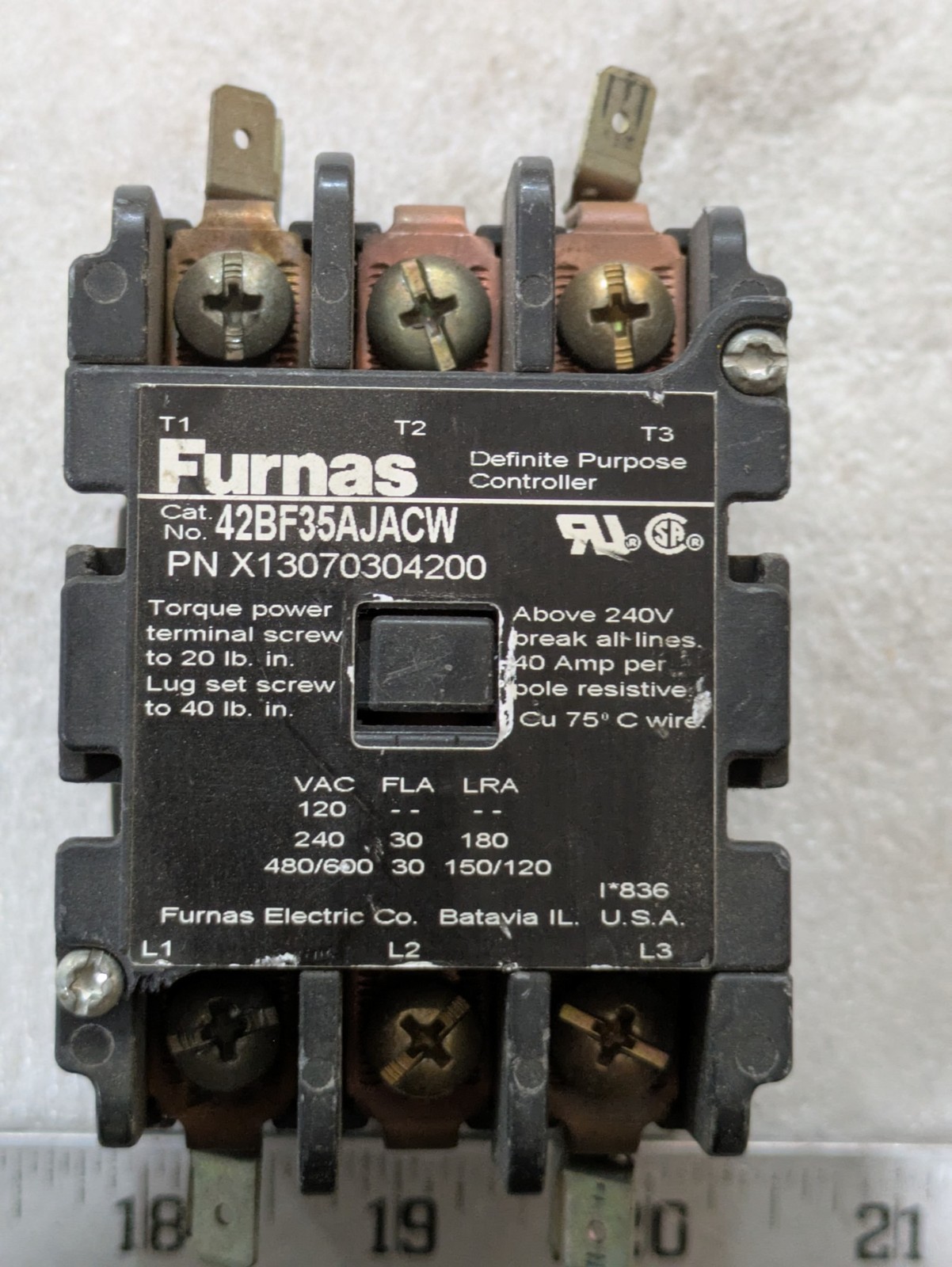 Furnas Electric 42BF35AJACW Contactor 24V 50/60HZ Industrial Electrical