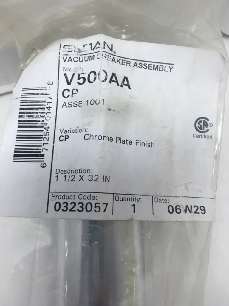 SLOAN V-500-AA V500AA VACUUM BREAKER ASSEMBLY 1.5″ x 32″