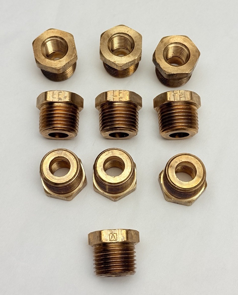 Lot Of 10, Matco DB-BU0301LF, Hex Bushing Fittings 1/2″ x 1/4″ Lead-Free