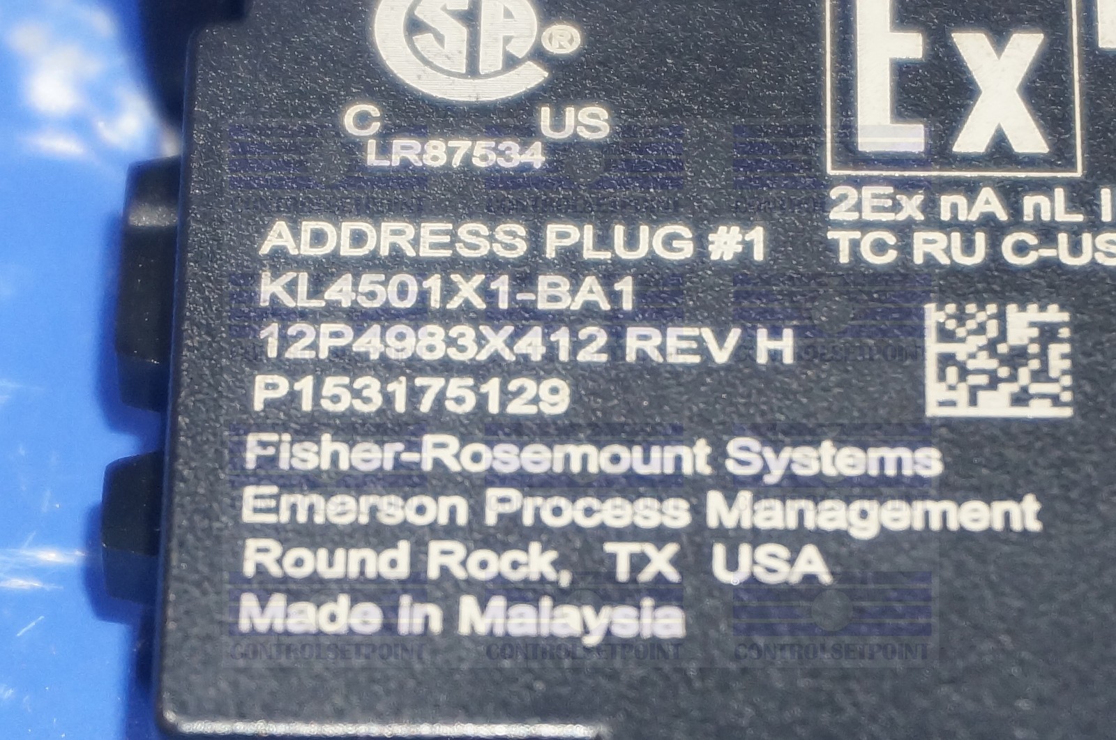 EMERSON DELTAV KL4501X1-BA1 ADDRESS PLUG #1 KL4501X1BA1 12P4983