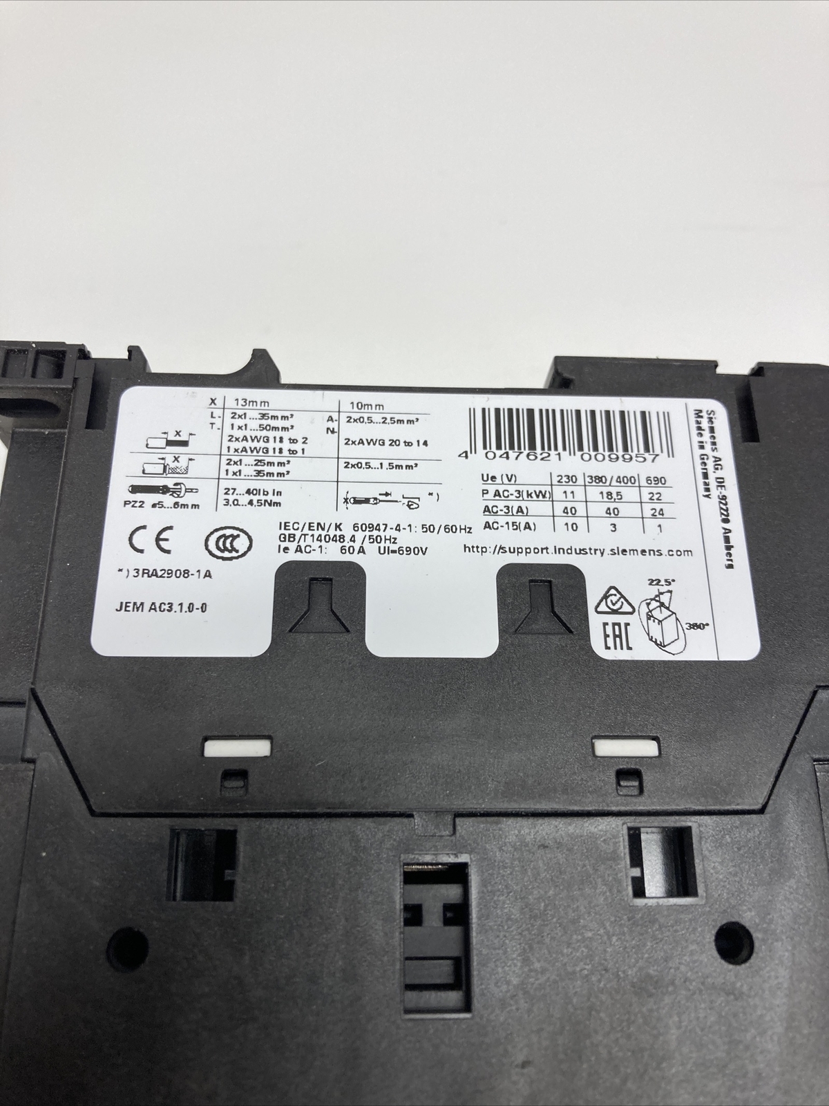 Siemens SIRIUS Contactor 3RT2038-3KB40 | U.S.A. SELLER | USED…???