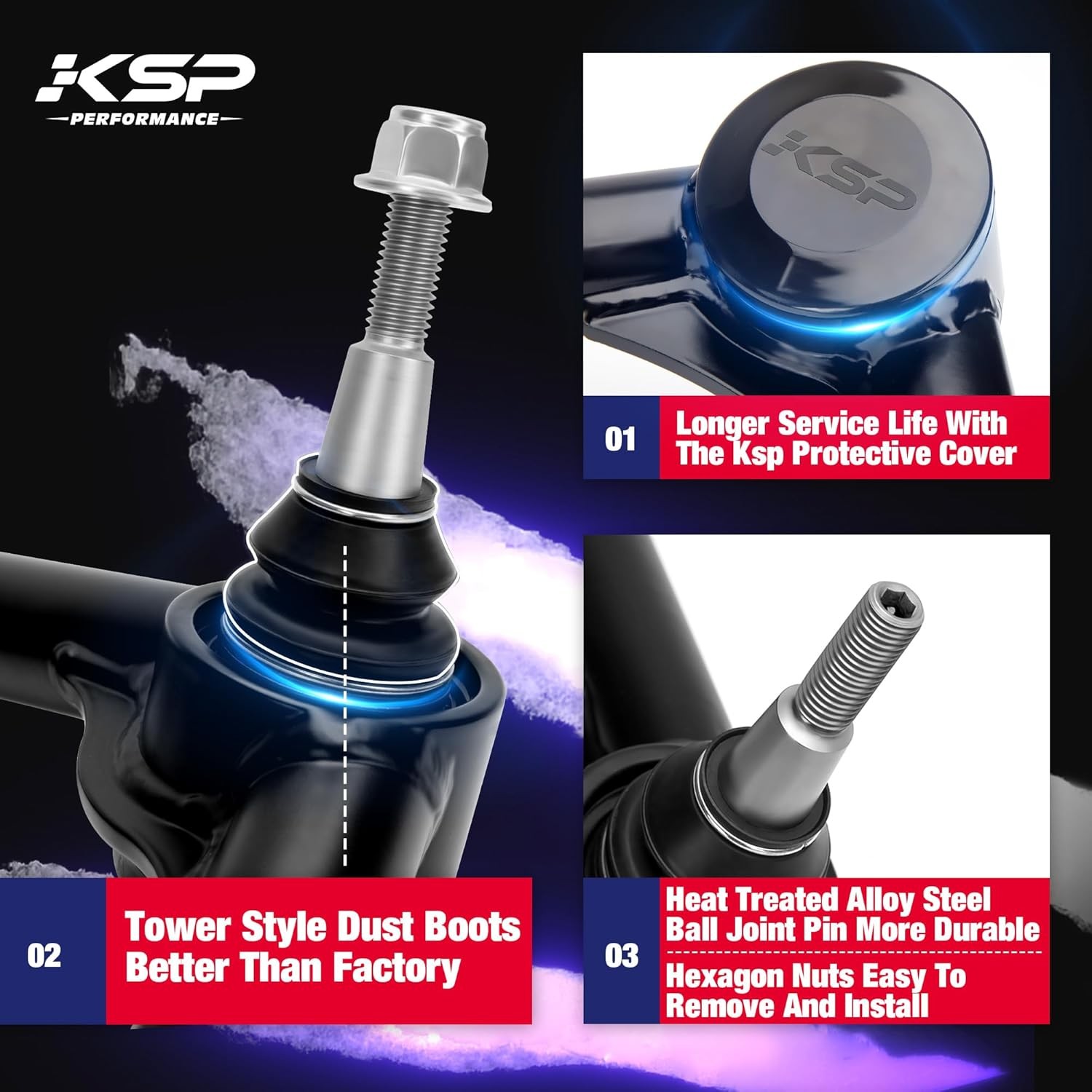 KSP Upper Control Arms for Ram 1500, 2-4inch Lift Tubular Suspension Arms, NEW