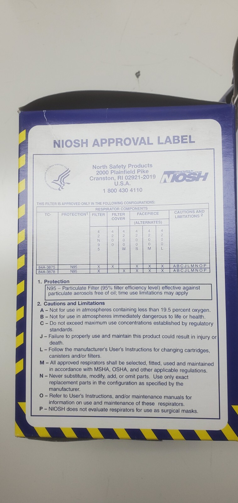 North 4200 CFR-1 Comfort Fit Reusable Respirator M Mask w 42N95 20- pcs welding